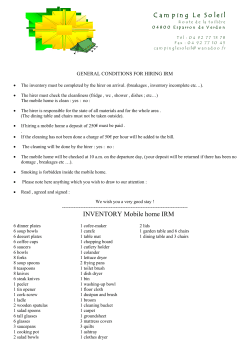 INVENTORY Mobile home IRM