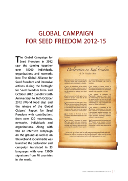 GLOBAL CAMPAIGN FOR SEED FREEDOM 2012-15