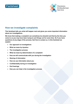 Factsheet - Pensions Ombudsman
