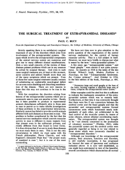the surgical treatment of extrapyramidal diseases