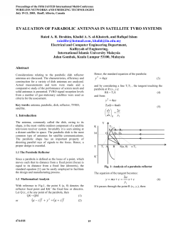 evaluation of parabolic antennas in satellite