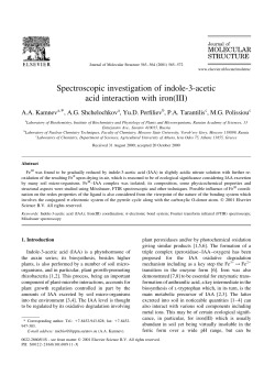 Spectroscopic investigation of indole-3