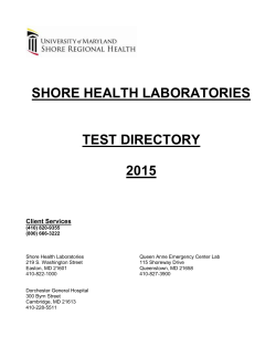 Test Directory - University of Maryland Shore Regional Health