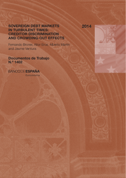Sovereign debt markets in turbulent times