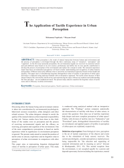 The Application of Tactile Experience in Urban Perception