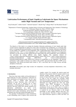 Lubrication Performance of Ionic Liquids as Lubricants for Space