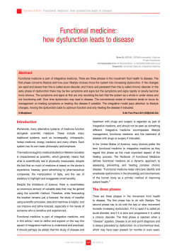Functional medicine: how dysfunction leads to disease