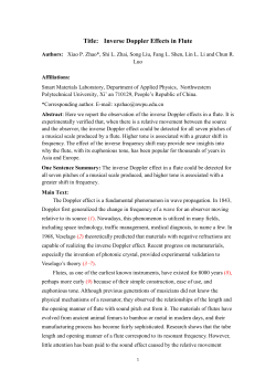 Title: Inverse Doppler Effects in Flute