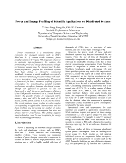 Power and Energy Profiling of Scientific Applications on
