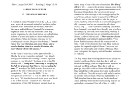 2 Kings 7:3-16 A HOLY MAN OF GOD 17. THE SIN OF SILENCE A