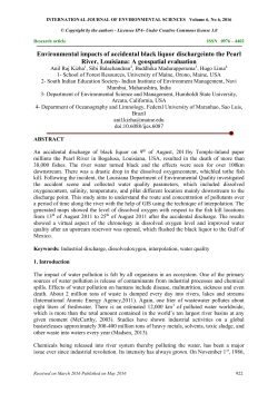 Environmental impacts of accidental black liquor dischargeinto the