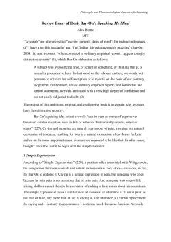 Review Essay of Dorit Bar-On`s Speaking My Mind