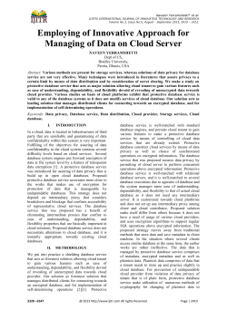 Employing of Innovative Approach for Managing of Data on