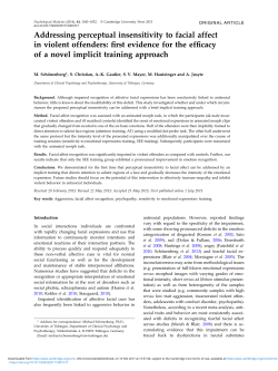 Addressing perceptual insensitivity to facial affect in violent