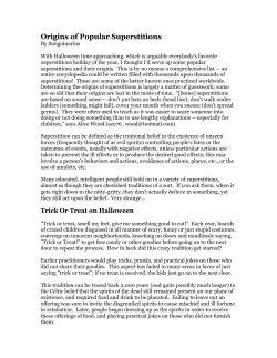 Origins of Popular Superstitions