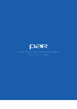 2003 Annual Report - PAR Technology Corporation