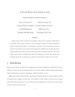 A Social Robot that Stands in Line