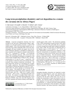 Long term precipitation chemistry and wet deposition in a remote dry