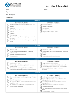 GVSU Fair Use Checklist