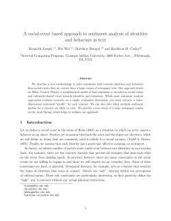 A social-event based approach to sentiment analysis of identities