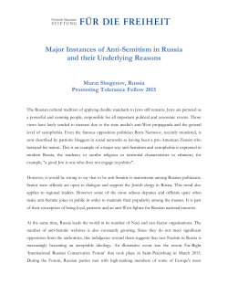 Major Instances of Anti-Semitism in Russia and their Underlying