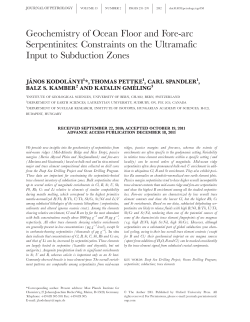 Geochemistry of Ocean Floor and Fore-arc