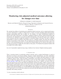 Monitoring risk-adjusted medical outcomes