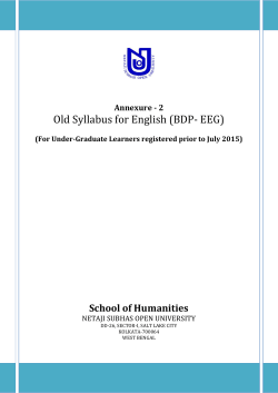 Syllabus of English (BDP- EEG) - Netaji Subhas Open University