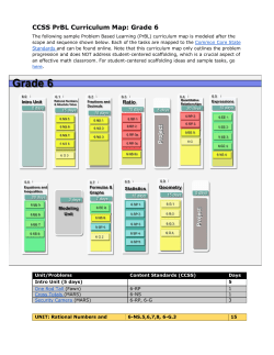 CCSS PrBL Curriculum Map: Grade 6