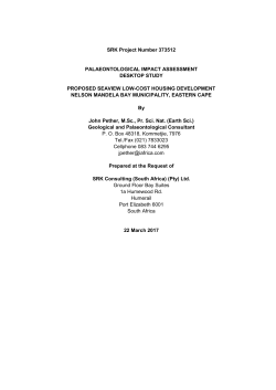 SRK Project Number 373512 PALAEONTOLOGICAL IMPACT