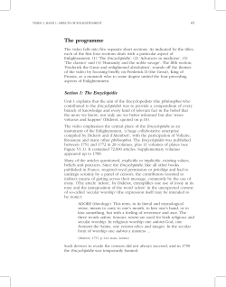 Section 1: The Encyclop&eacute;die