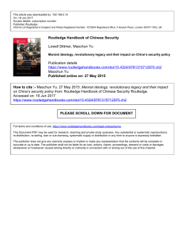 Routledge Handbook of Chinese Security Lowell Dittmer, Maochun