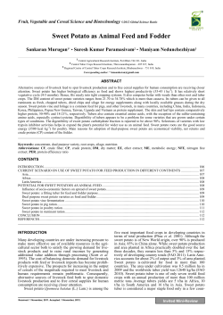 Sweet Potato as Animal Feed and Fodder
