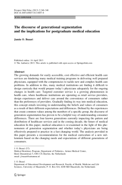 The discourse of generational segmentation and the implications for