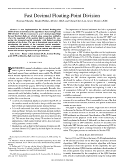 Fast Decimal Floating