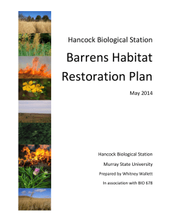 Barrens Habitat Restoration Plan