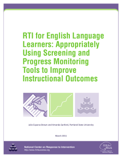 RTI for English Language Learners
