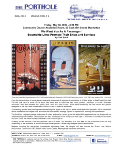 May - World Ship Society - Port of New York Branch