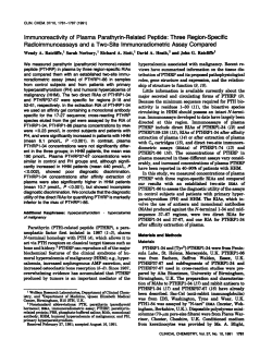 Immunoreactivity of Plasma Parathyrin