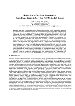 Neutronic and Fuel Cycle Consideration