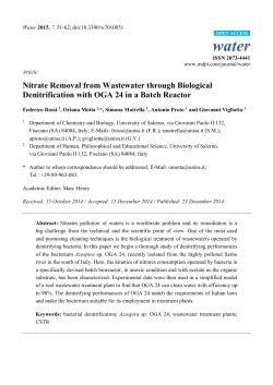 Nitrate Removal from Wastewater through Biological Denitrification