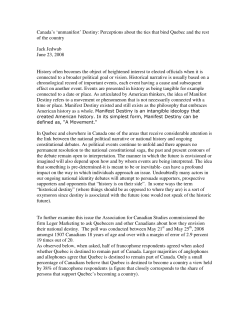 Canada`s `unmanifest` Destiny - Association for Canadian Studies