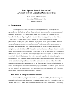 Quantificational Demonstratives? - RuCCS