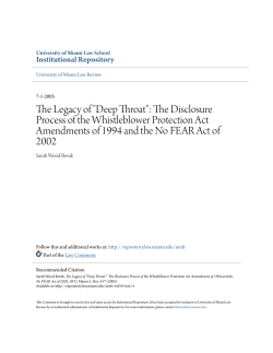 The Legacy of "Deep Throat" - University of Miami School of Law
