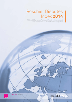 Roschier Disputes Index 2014