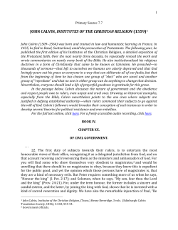 john calvin, institutes of the christian religion (1559)1