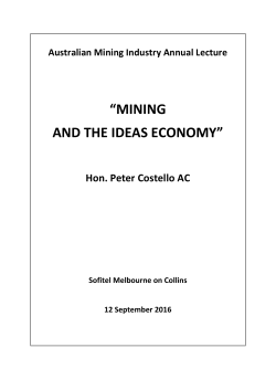 mining and the ideas economy - Minerals Council of Australia