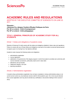 Academic rules and Regulations
