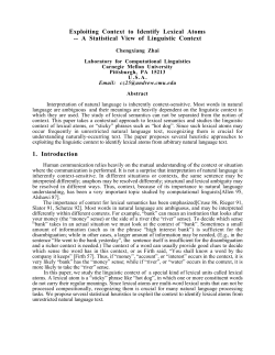 Exploiting Context to Identify Lexical Atoms -