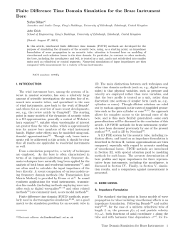 Finite Difference Time Domain Simulation for the Brass Instrument
